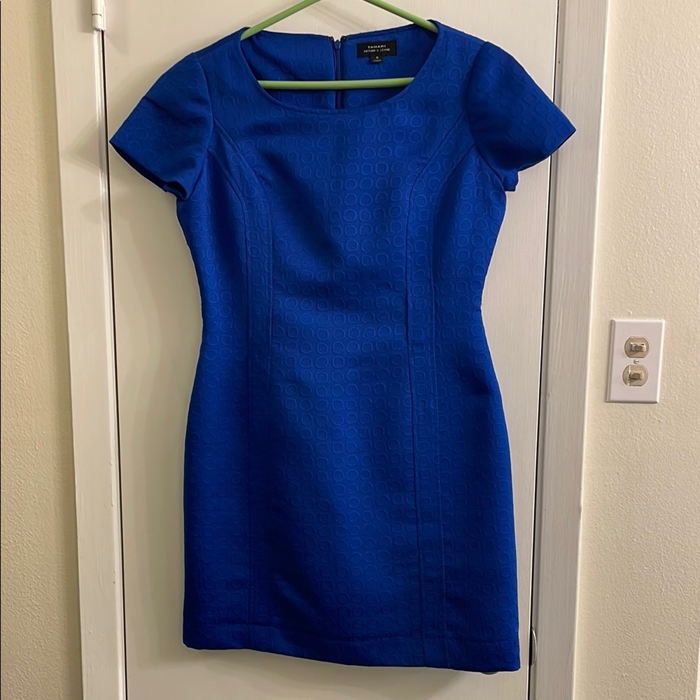 Tahari Royal Blue Textured Mini Dress